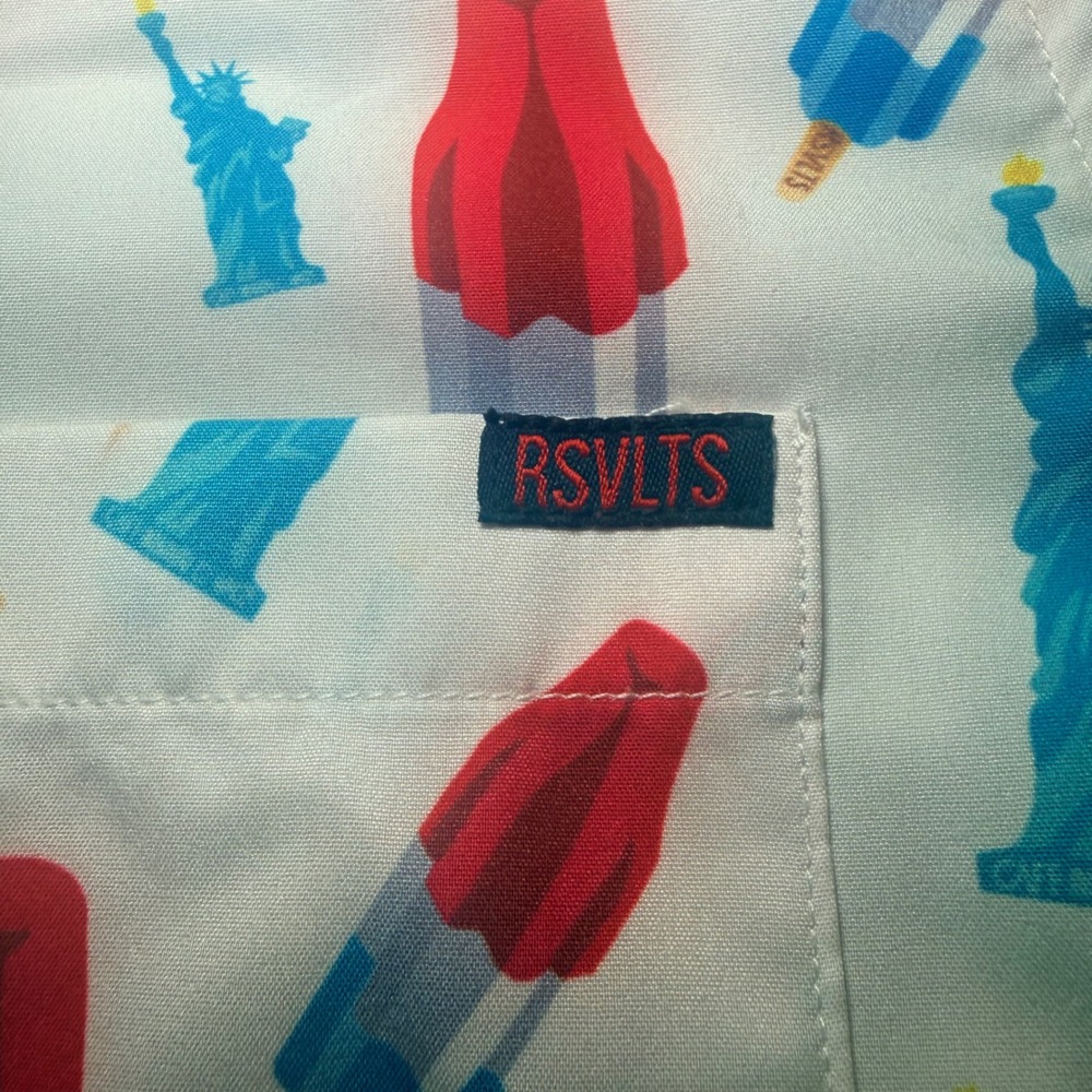RSVLTS Statue of Liberty Rocket Popsicle Shirt Mens Small Patriotic Short Sleeve - Picture 7 of 11